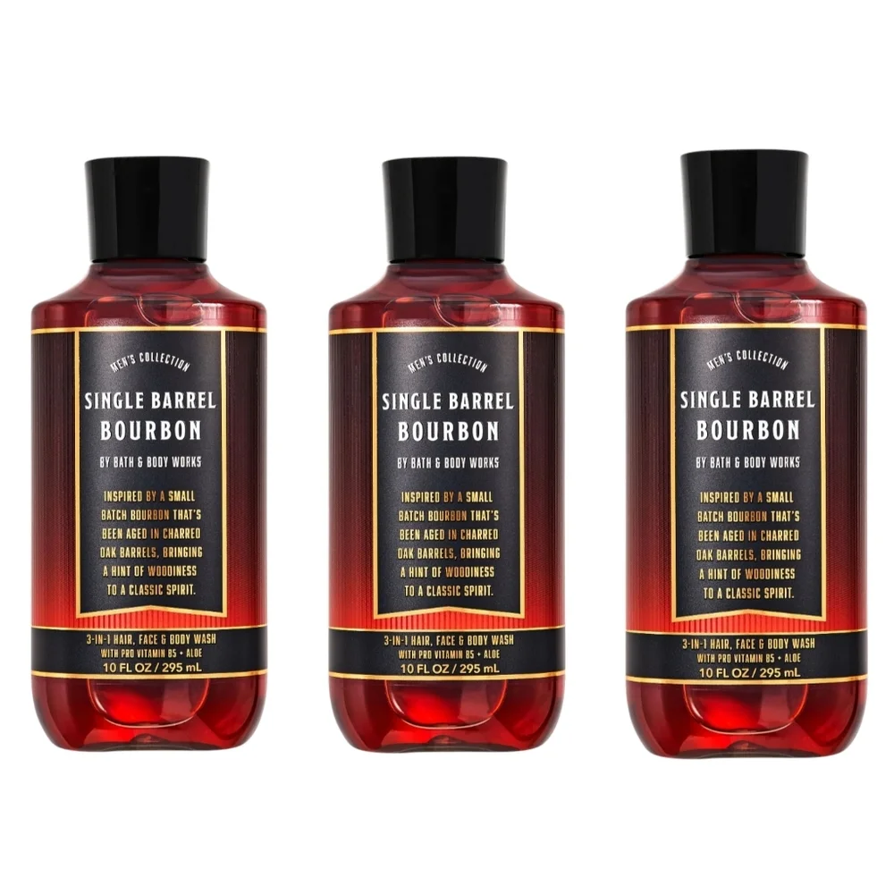 Bath and Body Works Mens Discontinued SINGLE BARREL BOURBON 3in1 Wash 2pc Bundle